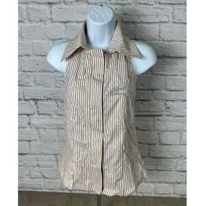 Vintage Apple Bottoms Striped Halter Top Woven Belted Pocket Size M New